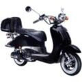 GT UNION Motorroller Strada, 125 ccm, 85 km/h, Euro 5, (Set), mit Topcase, schwarz|silberfarben