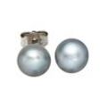 JOBO Perlenohrringe Ohrstecker mit grauen Perlen 7 mm, 925 Silber mit Süßwasser-Zuchtperlen, silberfarben