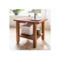 Destiny Badhocker SPA & LIVING, Beistelltisch geriffelt mit Ablagefach 45x32x44 cm, Teak, beige