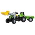 rolly toys® Tretfahrzeug Deutz 5115 G, Traktor mit Trailer und Lader, grün