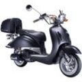 GT UNION Motorroller Strada, 50 ccm, 45 km/h, Euro 5, (Set), mit Topcase, schwarz|silberfarben
