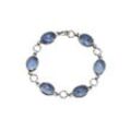 Jamelli Armband 925 Silber rhodiniert Quarz blau (beh), grau|silberfarben