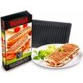 Tefal Paniniplatten XA8003, Metall, passend für Tefal SW852D Snack Collection, schwarz