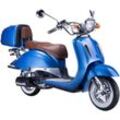 GT UNION Motorroller Strada, 50 ccm, 45 km/h, Euro 5, (Set), mit Topcase, blau