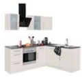 wiho Küchen Winkelküche Cali, mit E-Geräten, Stellbreite 220 x 170 cm, beige|grau