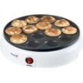 bestron Poffertjes-Maker APFM700W Sweet Dreams, 800 W, im Retro Design, Mini Pfannkuchen Automat, mit Antihaftbeschichtung, weiß