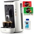 Philips Senseo Kaffeepadmaschine Maestro CSA260/10, aus 80% recyceltem Plastik, +3 Kaffeespezialitäten, Memo-Funktion, inkl. Gratis-Zugaben im Wert von € 14,- UVP, weiß