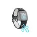 Hama Smartwatch-Armband Ersatzarmband für Fitbit Versa 3/4/Sense (2), Silikon, 22 cm/21 cm, grau|schwarz