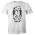 MoonWorks Print-Shirt Herren T-Shirt Kapitän Seemann mit Pfeife Schriftzug Moin Fun-Shirt Spruch lustig Moonworks® mit Print