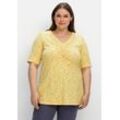 Sheego Longshirt Große Größen mit Minimal-Alloverdruck, gelb
