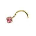 Gallay Nasenpiercing 3x3mm Zirkonia pink rosafarben 18Kt GOLD (1-tlg)