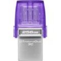 Kingston DATATRAVELER® MICRODUO™ 3C 256GB USB-Stick (USB 3.2, Lesegeschwindigkeit 200 MB/s), lila