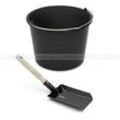 Streuset Nölle Baueimer 12 L mit Kohleschaufel Eimer mit Knopfbügel, Farbe schwarz, Schaufel Farbe schwarz
