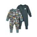 2 Baby-Pyjamas - 1X Schieferbau, 1X Bauernhof-Alloverprint - Baby - Gr.: 50/56