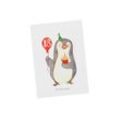 Mr. & Mrs. Panda Postkarte 18. Geburtstag Pinguin Luftballon