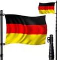 KESSER® Teleskop Fahnenmast Aluminium 6,30m Bodenhülse 60cm inkl Deutschlandfahne Höhenverstellbar Flaggenmast Mast Deutschland Flagge Alu