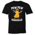 MoonWorks Print-Shirt Herren T-Shirt Pew Pew Madafakas Crazy Chick Küken Meme Spruch Trend Fun-Shirt Moonworks® mit Print