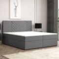 Möbel Punkt Boxspringbett MALIBU mit Bettkasten 140 x 200 cm Webstoff Anthrazit Bett Bettkasten