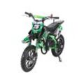 Kinder-Crossbike Gepard, Benzin-Kindermotorrad, 2-Takt-Motor, 49 ccm, ab 5 Jahren, Tuning-Kupplung (Grün)