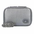 Lacoste Origin Croc Umhängetasche Leder 16 cm gunmetal