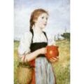 Kunstdruck Das Erdbeer-Mareili Albert Anker Schweizer Maler Mädchen Krug H A3 062