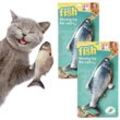 Best Direct® Katzenspielzeug zappelnder Fisch mit Katzenminze Magic Fish