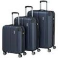 travelite City Trolley Set 3-teilig L/M/S erweiterbar 4 Rollen - Blau