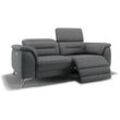 Designer Stoffcouch 2-Sitzer GANDINO Relaxfunktion - grau