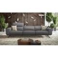 Designer Leder 3-Sitzer Sofa XXL MERANO Hochwertig Sofa - Grau