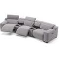 Stoff Kino Sofa LORETO Relax Couch - grau