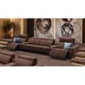 Lounge Stoff 4-Sitzer Kinosofa SALENTO Relax Couch - Braun