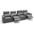 Leder 4-Sitzer Sofa MATERA Relaxsofa - grau
