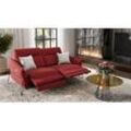 Stoff 2-Sitzer Couch MASANO Sofa mit Funktion - rot