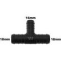WamSter® T Schlauchverbinder Pipe Connector reduziert 18mm 18mm 15mm Durchmesser