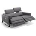 Italienisches Ledersofa MILO 2-Sitzer Couch - grau