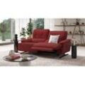 Stoffcouch PERLO Stoff Relax Sofa 2-Sitzer - Rot