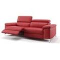 Dreisitzer Sofa VENOSA mit Motor Sofa Couch - rot