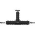 WamSter® T Schlauchverbinder Pipe Connector reduziert 12mm 12mm 10mm Durchmesser
