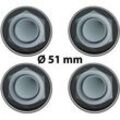 4 x Ø 51 mm Polymere Aufkleber / Radmutter-Optik / Nabenkappen, Felgendeckel