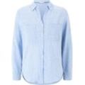 TOM TAILOR Hemdbluse, Blusen-Kragen, Brusttaschen, für Damen, blau, 42