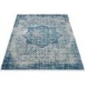 Teppich OCI DIE TEPPICHMARKE "COLOUR MEDI" Teppiche Gr. B/L: 160 cm x 230 cm, 8 mm, 1 St., blau Esszimmerteppiche