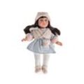 Moni Kinderpuppe 46 cm Kleidung, Haare, Mütze, bewegliche Arme Beine, ab 3 Jahre beige