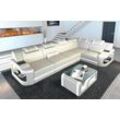 Ecksofa Padua Ledersofa mit LED