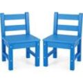 COSTWAY 3-teiliges Tisch- & Stuhlset, Spieltisch-Set für Kleinkinder aus Holz