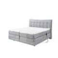 ED Lifestyle Malibu 1 mit Motor Boxspringbett Holzwerkstoff/Tonnentaschenfederkern H2 180x200 cm x200 cm Light Grey