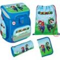 Scooli Schulranzen-Set "EasyFit" Super Mario, 5-teilig, blau