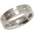 BOCCIA® Damen Ring, Titan mit 5 Diamanten, zus. ca. 0,025 Karat, silber