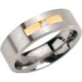 BOCCIA® Damen Ring, Titan mit Diamant, ca. 0,03 Karat, bicolor, 53