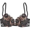 LASCANA Temptation Push-up-BH, D-Cup, florale Spitze, für Damen, schwarz, 75D