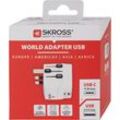 SKROSS® Reisestecker "PRO Light USB (A/C ) World Adapter Pro USB", weiß